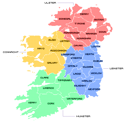 Map of ticketcentres in Ireland
