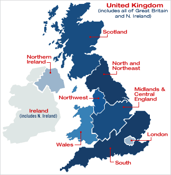 Ticketmaster regions map