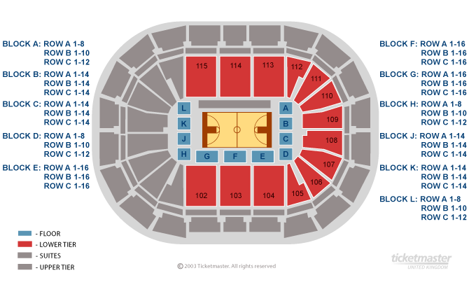 O2 Arena Seating Chart Basketball
