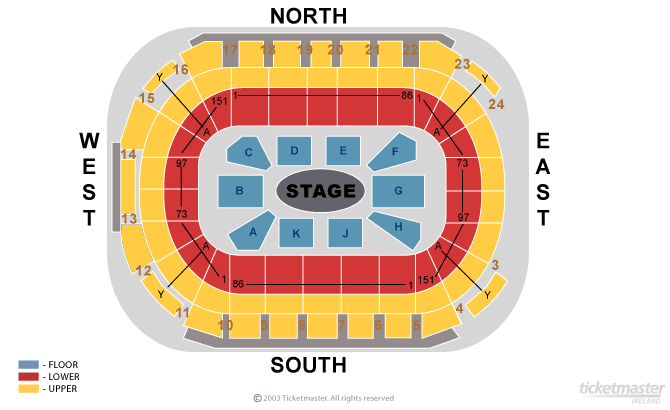 The In the Round set-up for the Odyssey Arena