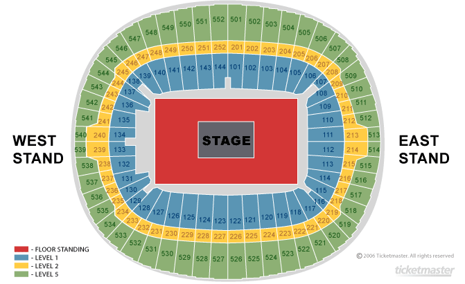 wembley arena seating. Re: Wembley seating plan and