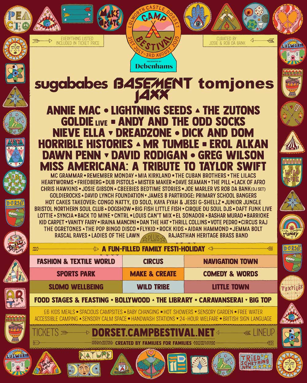 Camp Bestival presented by Debenhams Line-up 2025 poster
