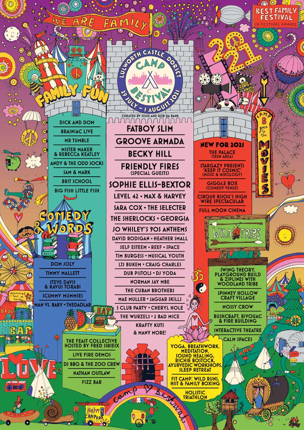 Camp Bestival Line-up Poster 2021