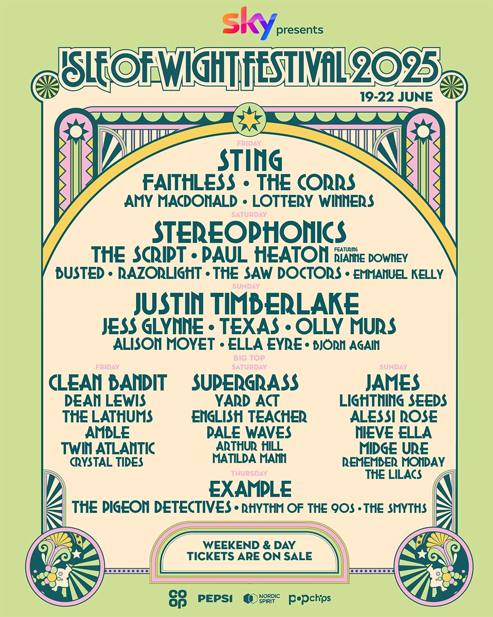 Sky presents the Isle of Wight Festival 2025 Line-up and music acts 2025