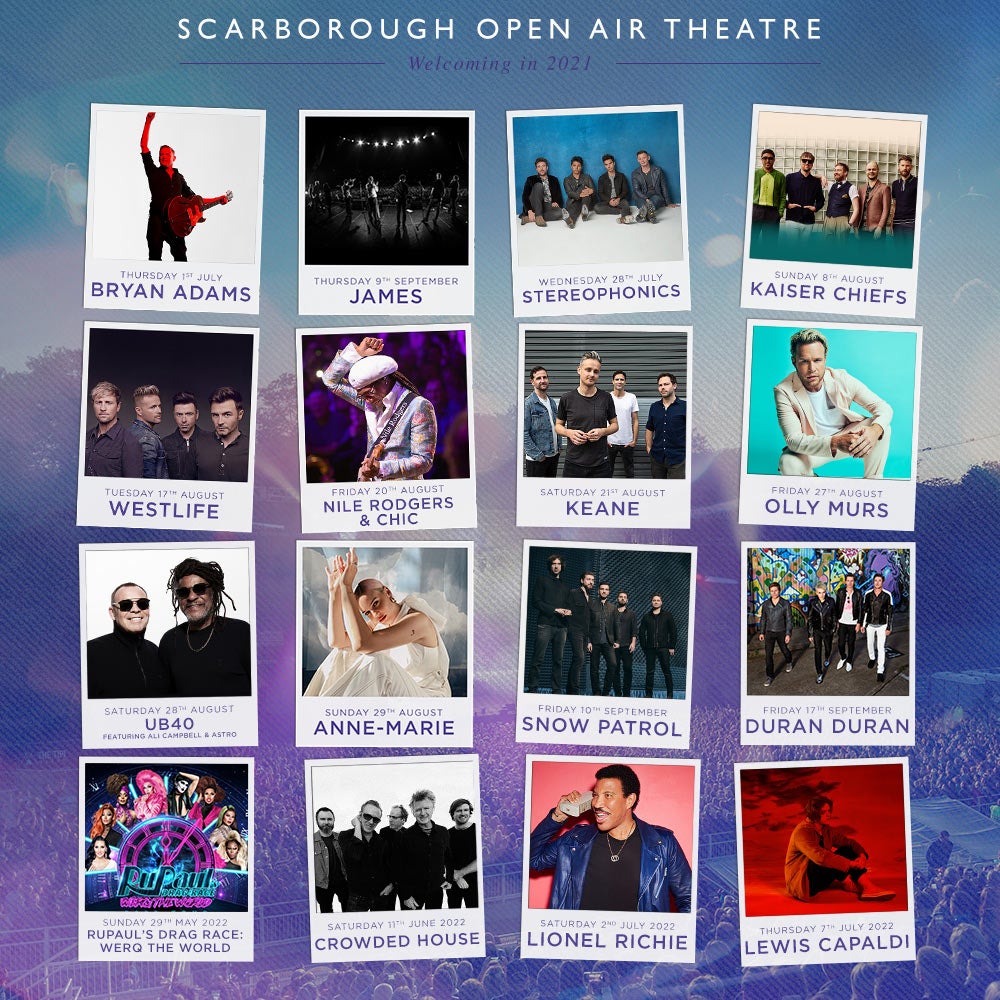 Scarborough Open Air Theatre Line-up Poster 2021