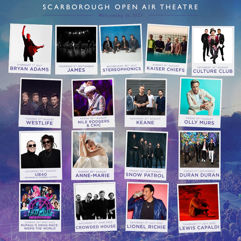 Scarborough Open Air Theatre Line-up Poster 2021
