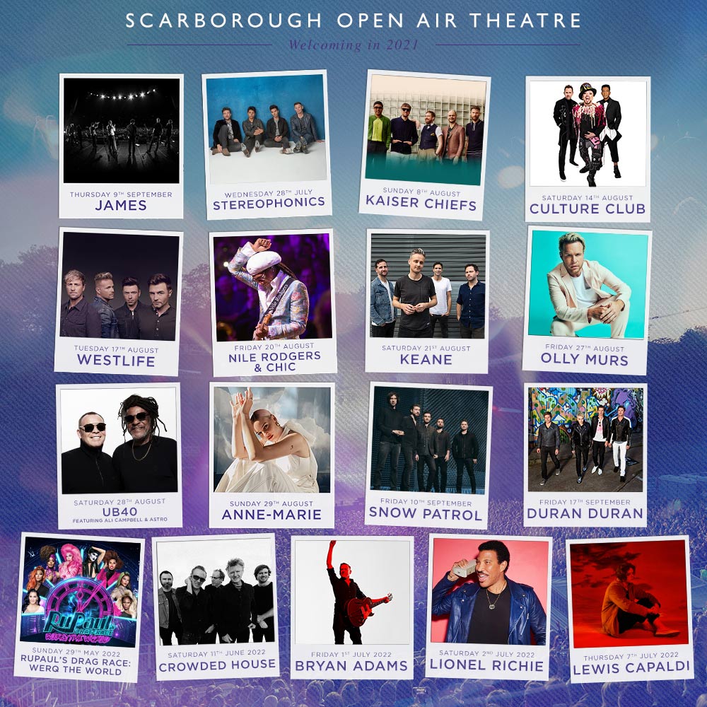 Scarborough Open Air Theatre Line-up Poster 2021