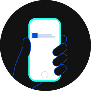 Illustration showing ticket selection with phone in hand