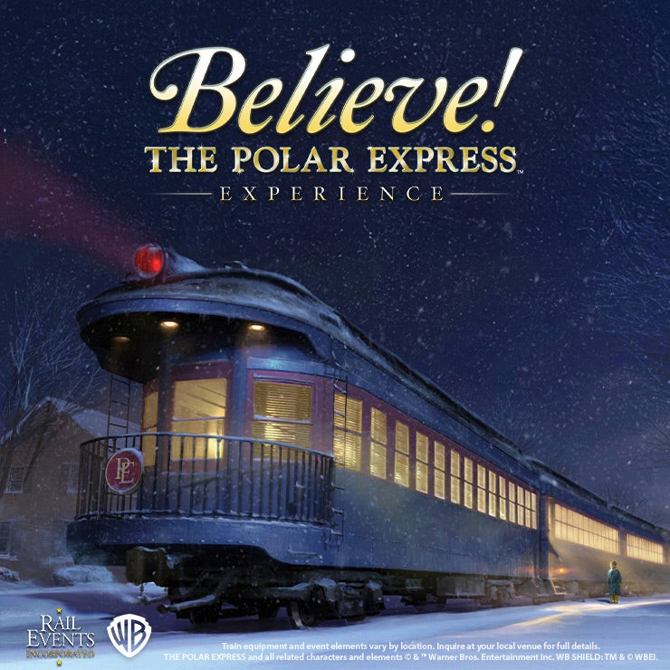 About image of the polar express train in the snow