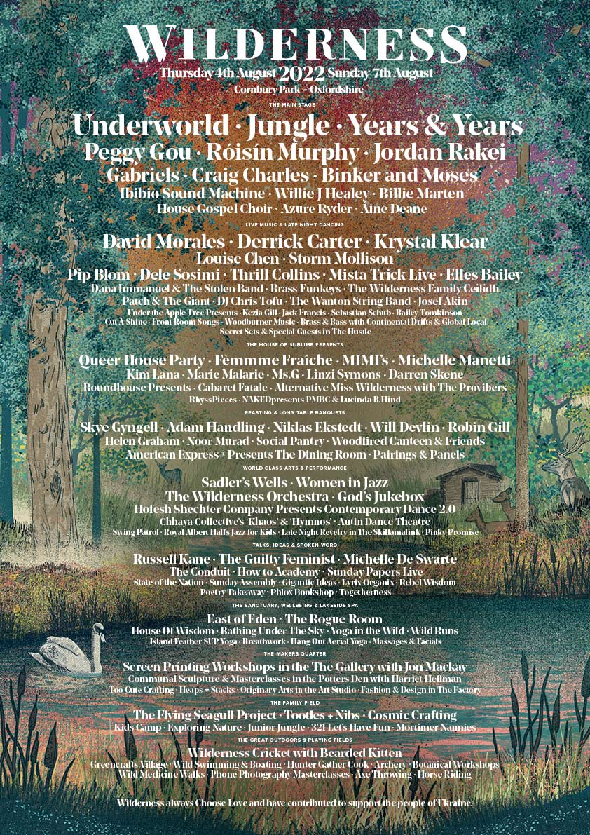 Wilderness Festival Line-up Poster 2022