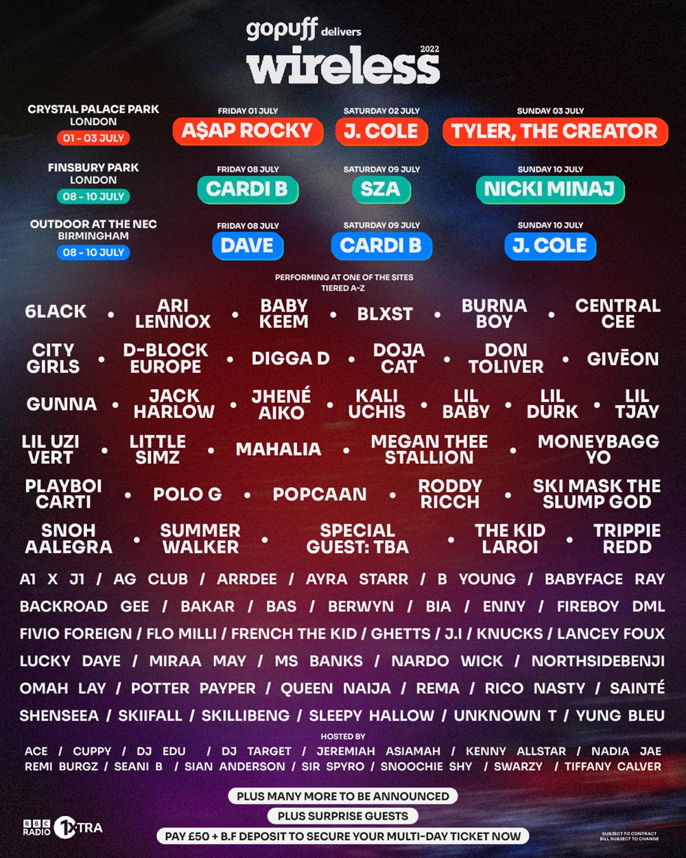 Festival Schedule 2022 Gopuff Delivers Wireless Festival 2022 | Tickets, Line-Up & Info | Crystal  Palace | Finsbury Park | Birmingham | Ticketmaster Uk