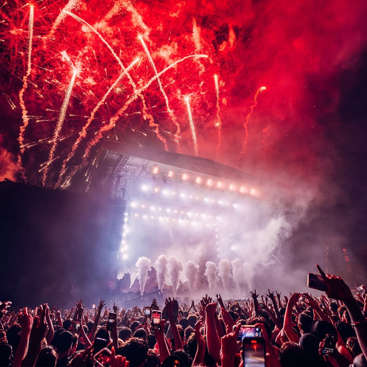 Accessibility - image of stage with fireworks