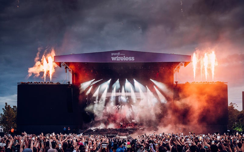 Stage and fireworks