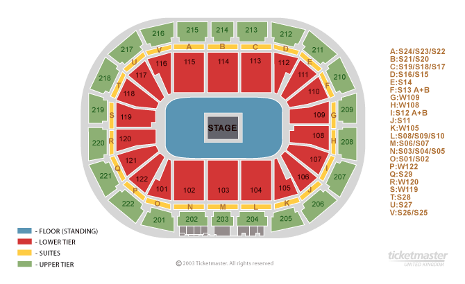 Manchester Arena - Seating Plan