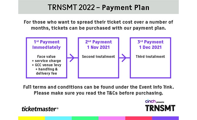 tickets cinch presents trnsmt 2022 3 day vip ticket payment plan glasgow fri 8 jul 22 00 00 ticketmaster ie